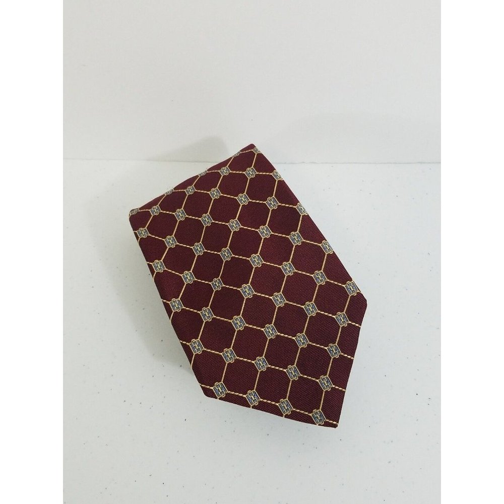 Brooks Brothers "346" Neck tieβ Pure Silk Made in USA Italy Woven Crimson Blue